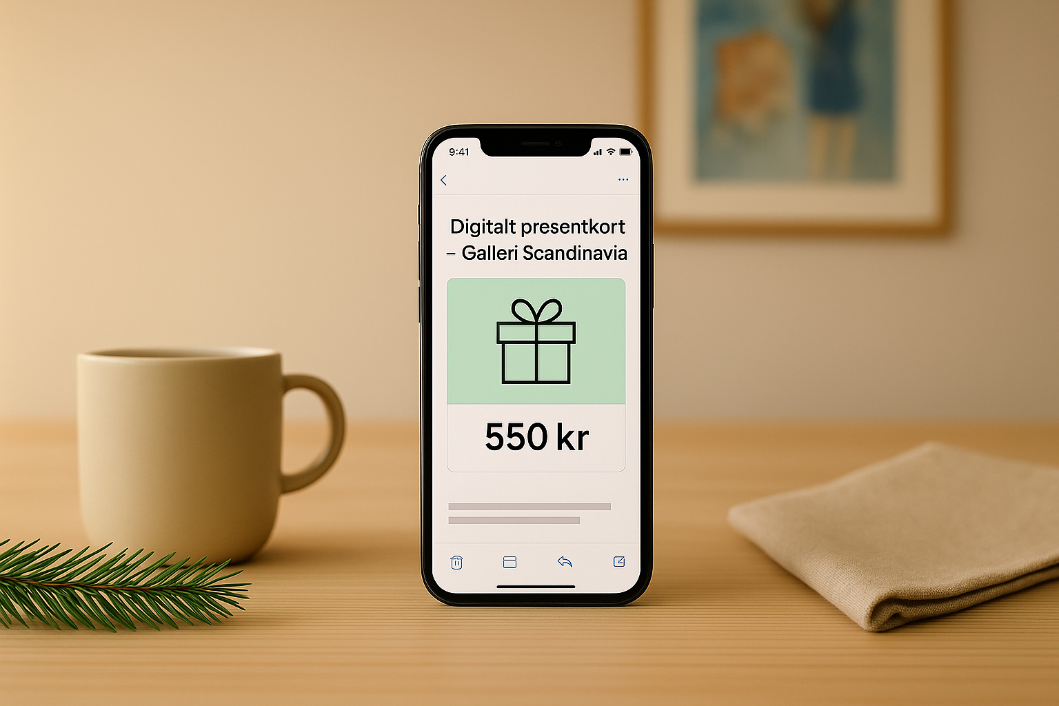 Digitalt konstpresentkort i företagsmiljö