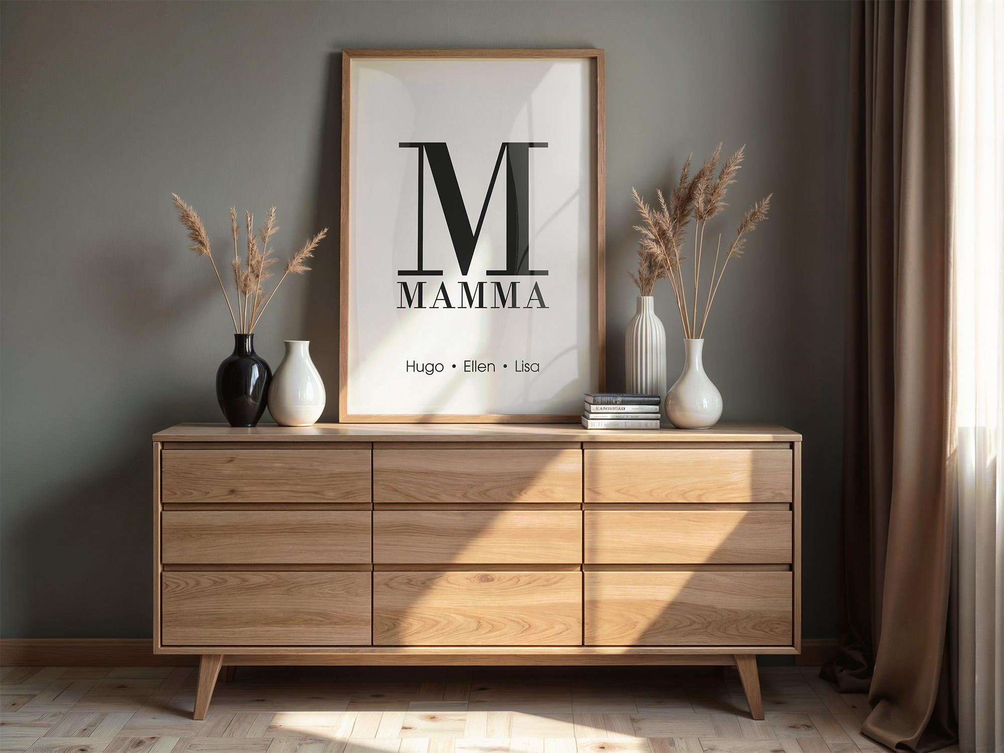 mamma poster svart bokstav