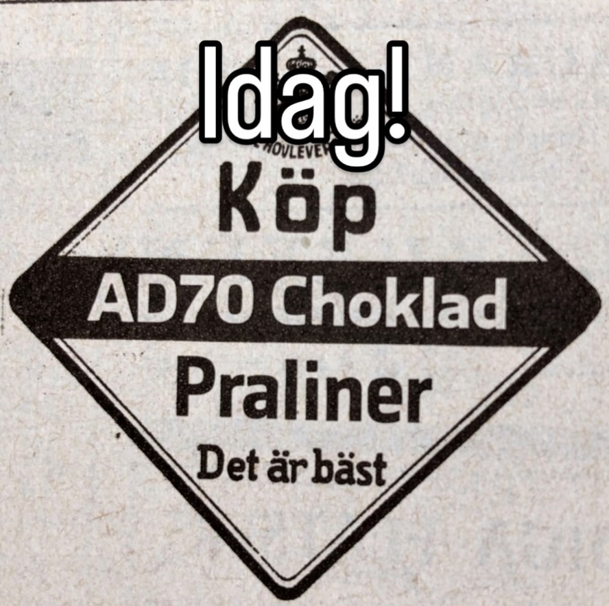 AD70 Choklad idag, en lekfull blinkning till Olof Asklunds Bröd och Asklunds Ångbageri