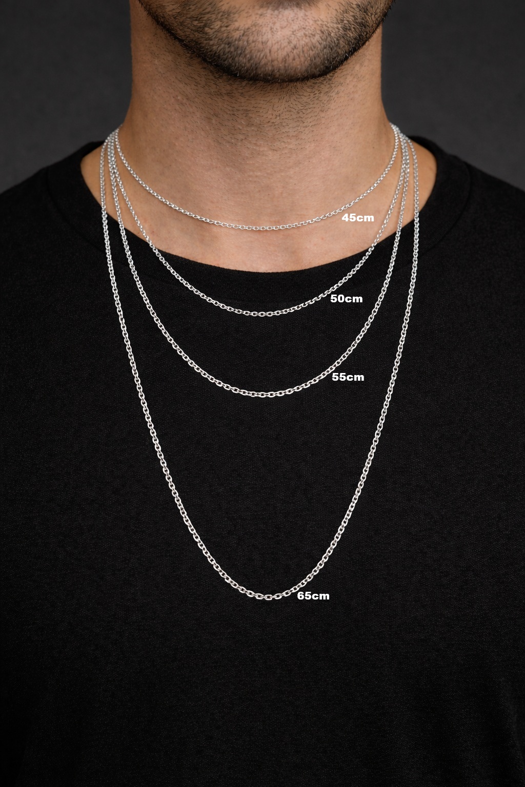 Storleksguide herrhalsband olika längder