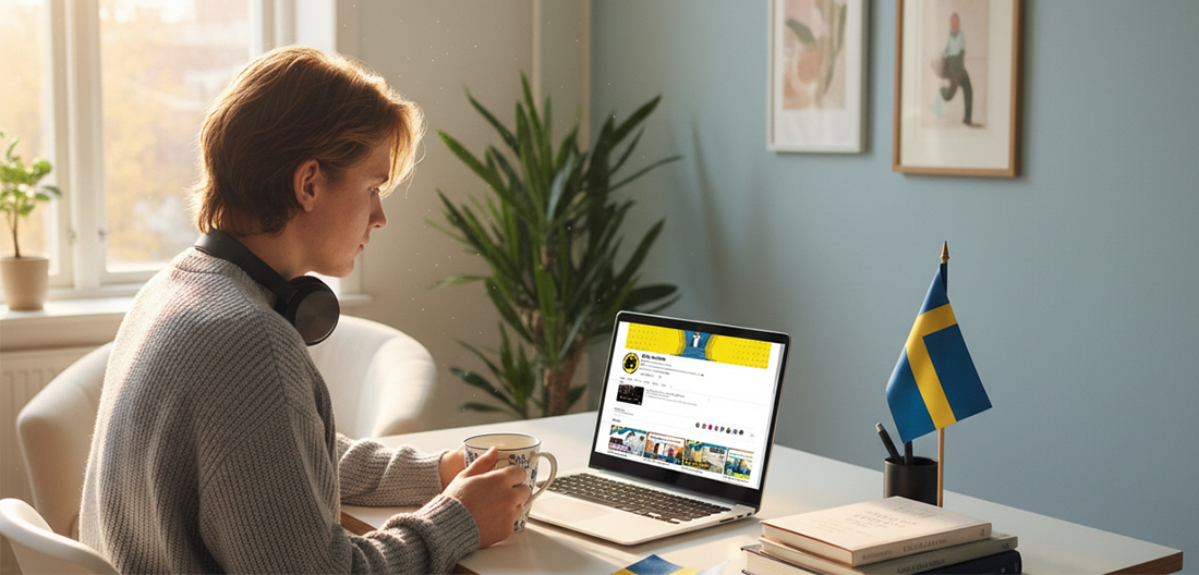 Alfra Svenska – en student som studerar svenska digitalt