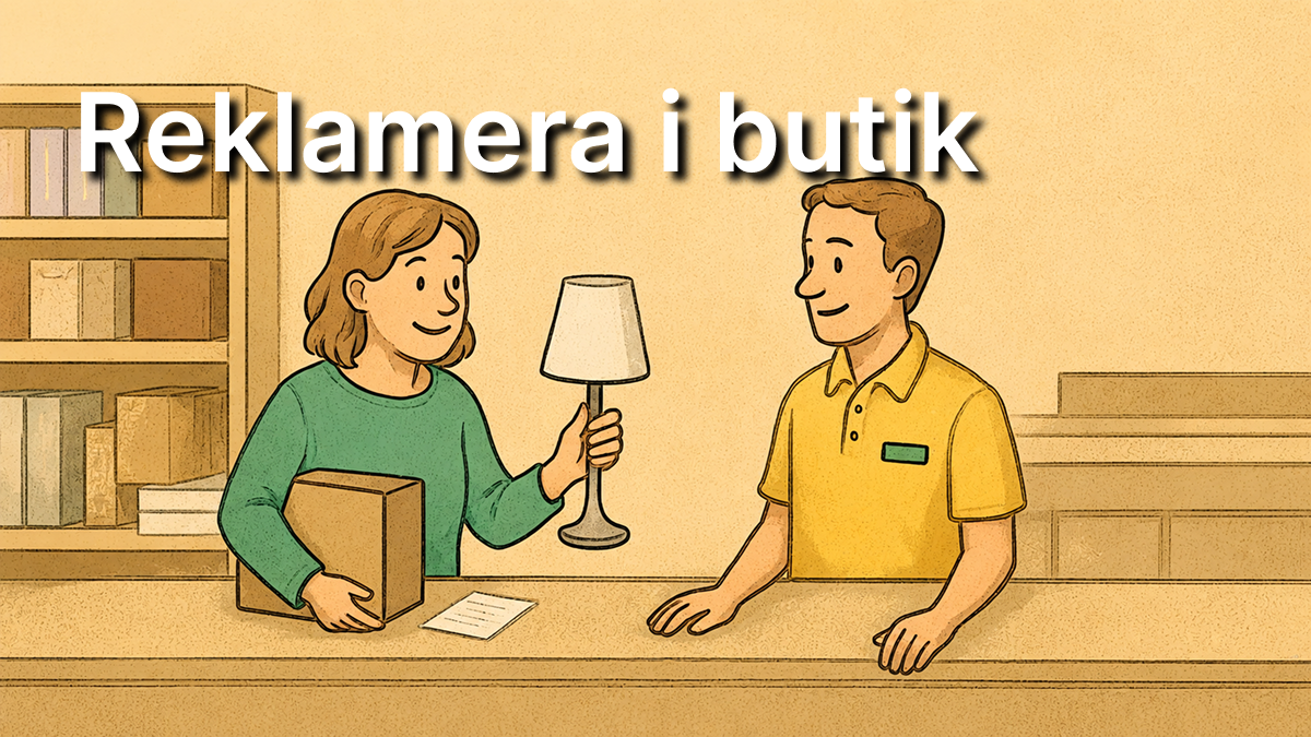 Att reklamera en trasig lampa i butik