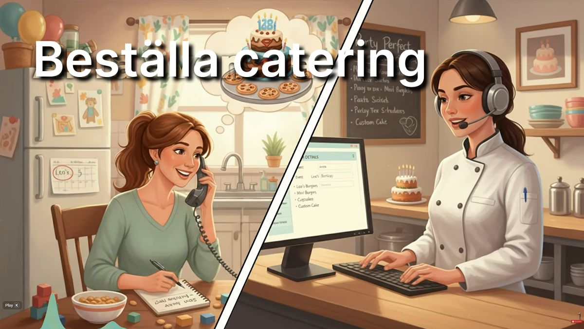 Att beställa catering och prata om matval