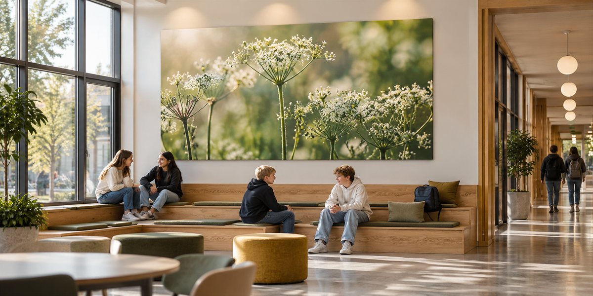 Projektinredning med väggkonst för verksamheter – CanvasFortuna för kommuner, skolor och offentlig verksamhet