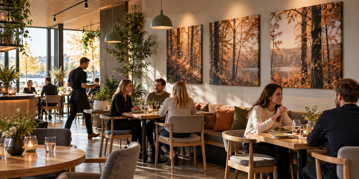 Ljuddämpande inredning i professionell miljö – Ljuddämpande tavlor i restauranger och caféer