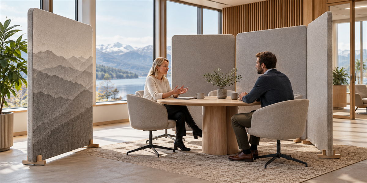 Ljuddämpande inredning i professionell miljö – Vad är ljuddämpande rumsavdelare?