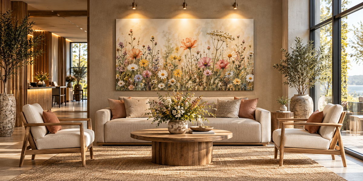 Väggkonst och motiv i professionell miljö – Blommotiv och botanisk konst för professionella miljöer