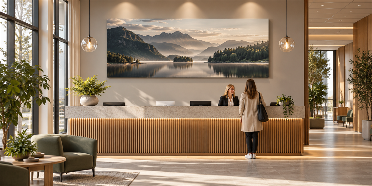 Väggkonst och motiv i professionell miljö – Naturmotiv i kontor, vårdmiljöer och offentliga lokaler