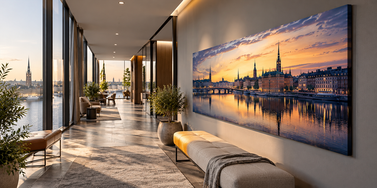 Väggkonst och motiv i professionell miljö – Stadsmotiv för kontor, hotell och verksamheter