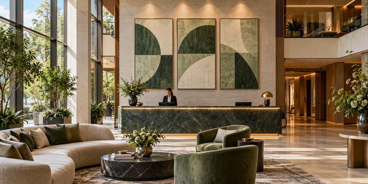 Väggkonst och motiv i professionell miljö – Tavlor till hotell – från reception till hotellrum
