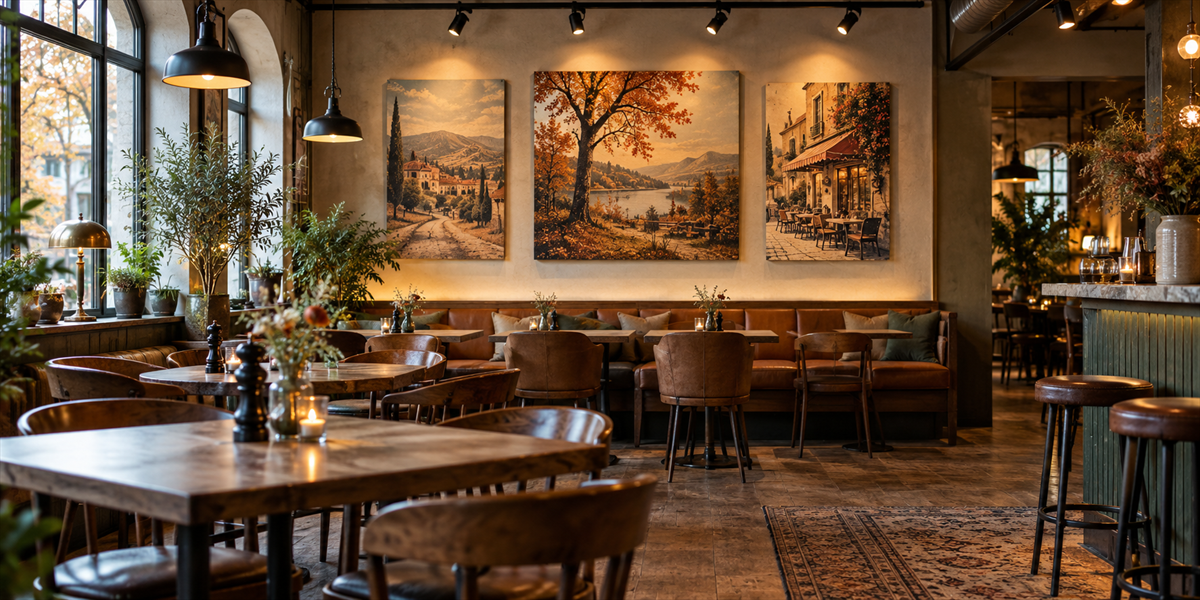 Väggkonst och motiv i professionell miljö – Vintage- och retrotavlor för restauranger, caféer och verksamheter