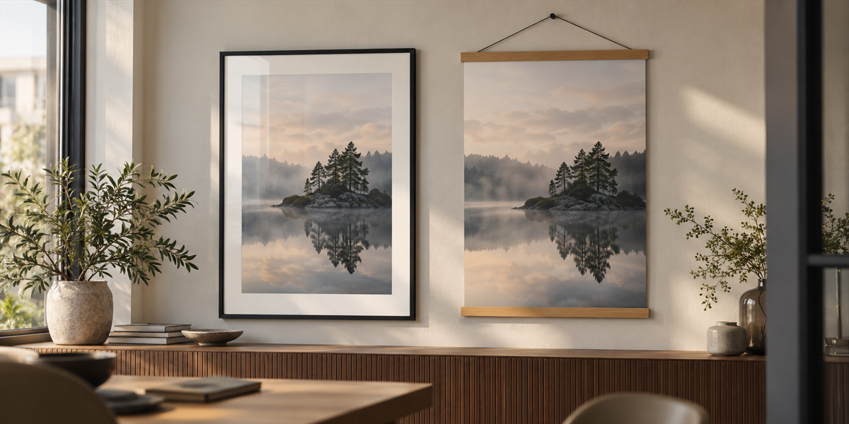 Posters i professionell miljö – Posters med ram eller utan ram – vad passar företaget?