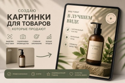 Изготовление рекламных картинок для продажи на маркетплейсах