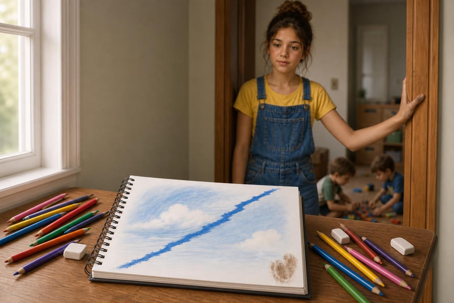 Skies Torn by a Blue Marker