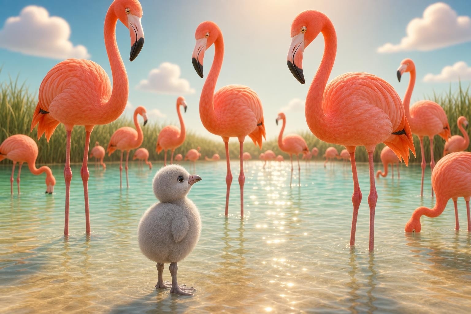 A Flamingo Without a Drop of Pink