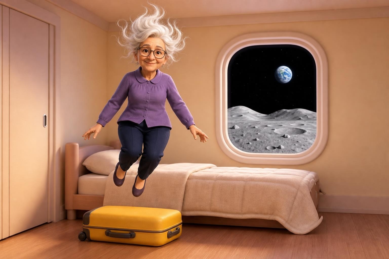 Grandma in a Hotel on the Moon