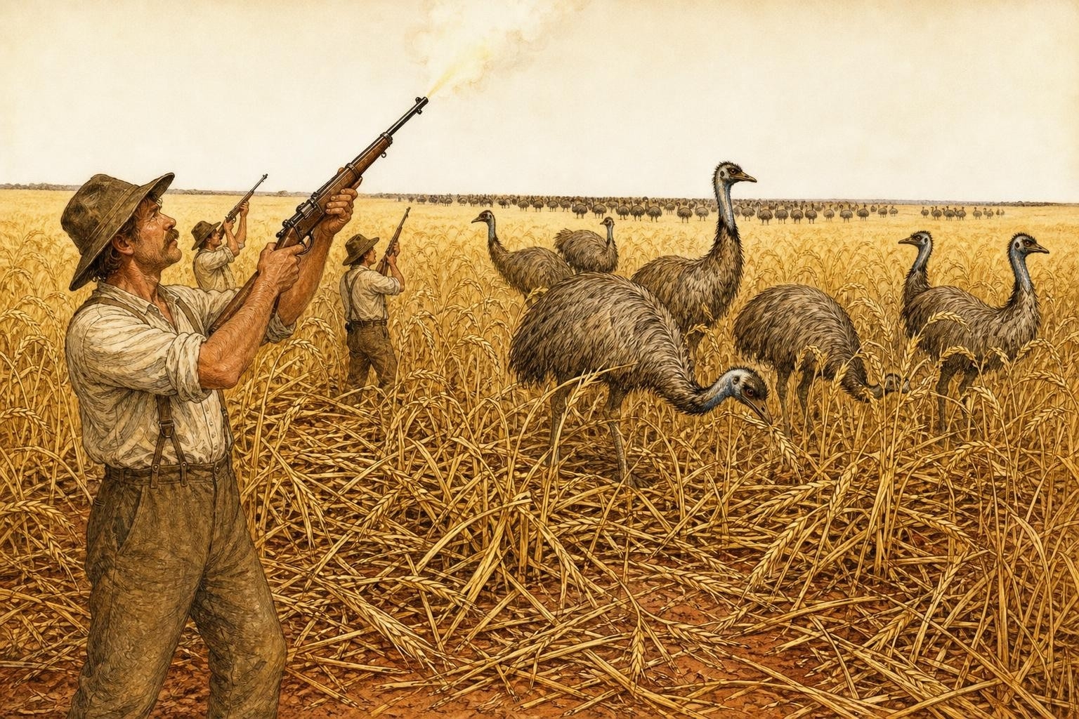 The War of Machine Guns and Feathers