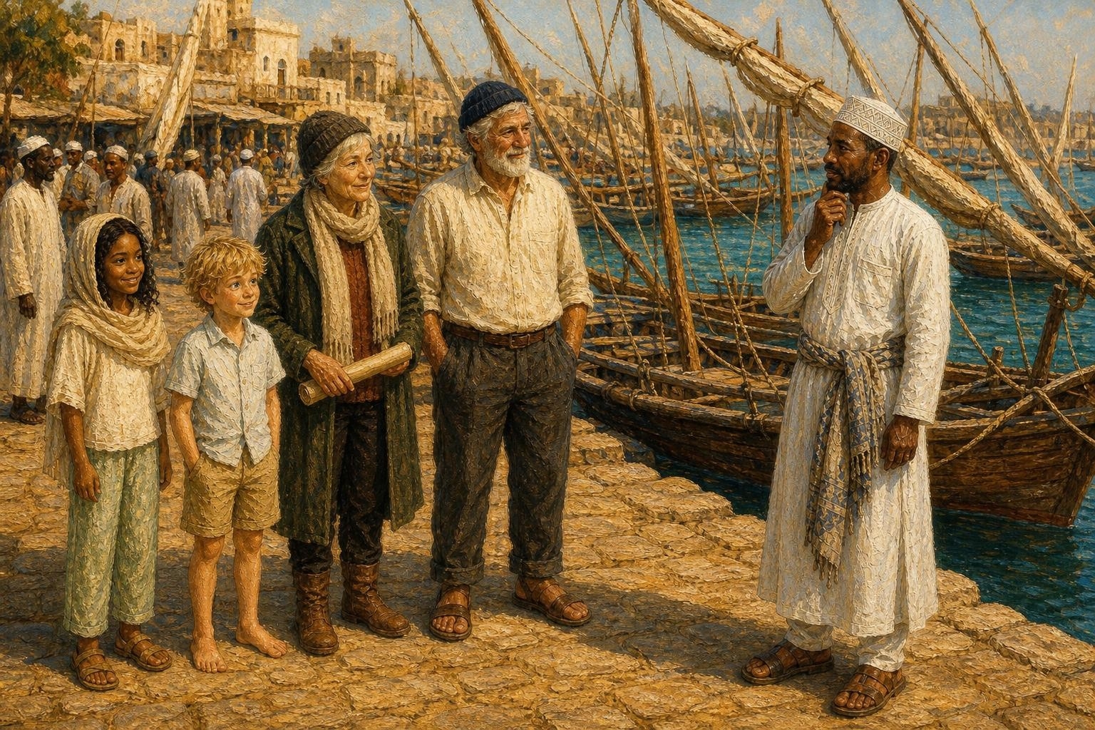 A Barefoot Boy Against a Giant Sail
