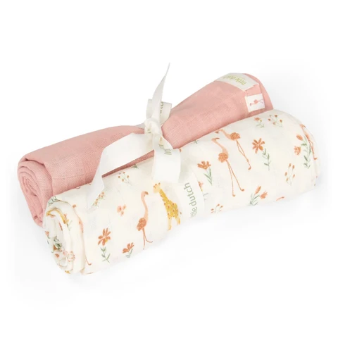 Little Dutch Set 2 Mussoline 70x70 cm - Blooming Safari