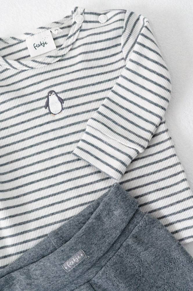Feetje Broek ajour rib AO - Antraciet melange