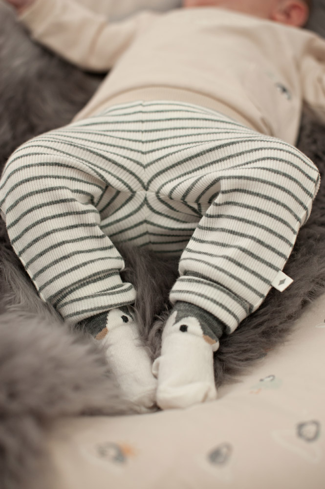 Feetje Broek rib met streep - Antraciet melange