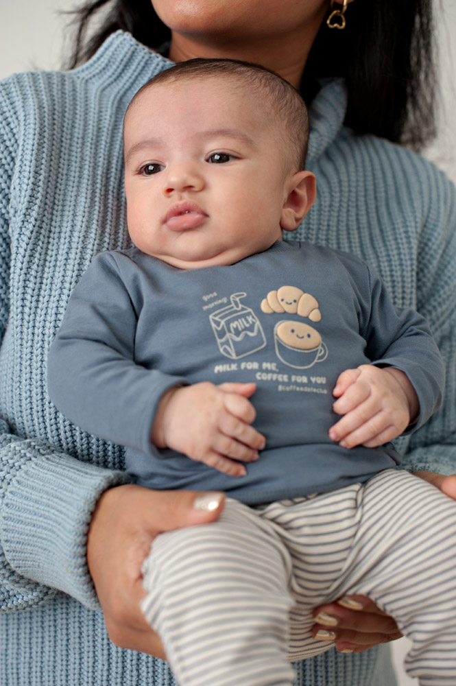 Feetje Broek rib met streep - Blauw