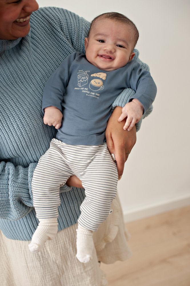 Feetje Broek rib met streep - Blauw