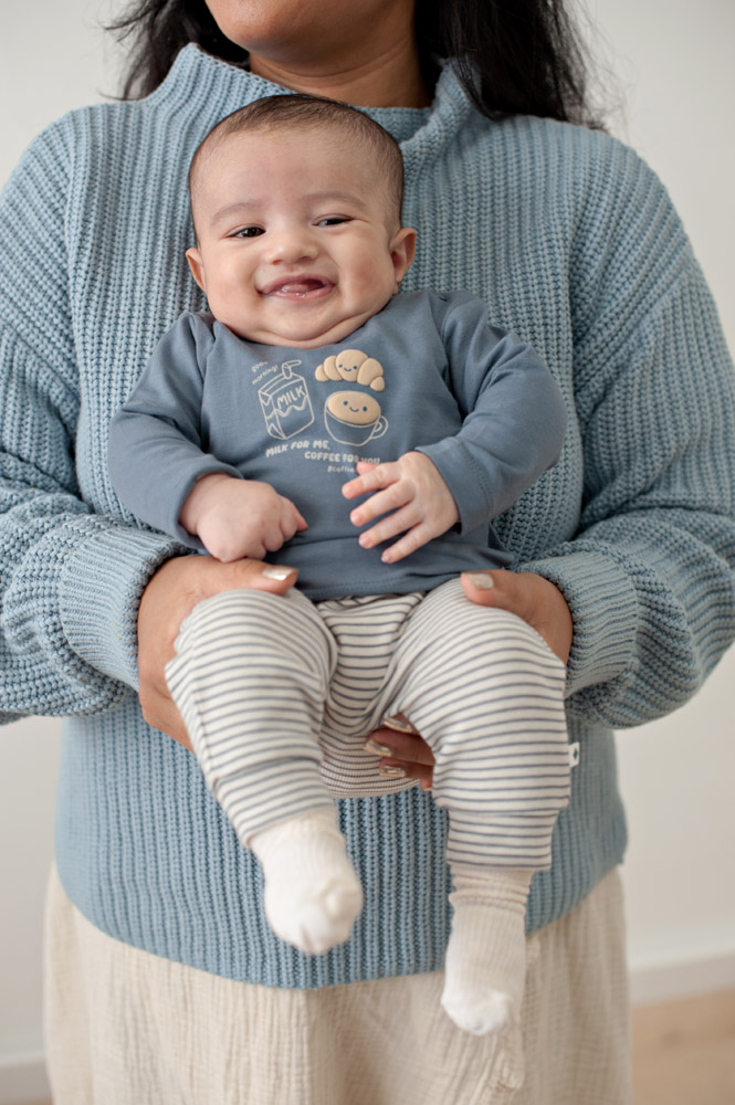 Feetje Broek rib met streep - Blauw