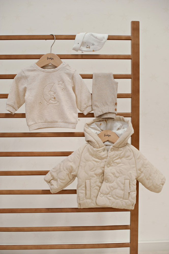 Feetje Broek rib met streep - Taupe