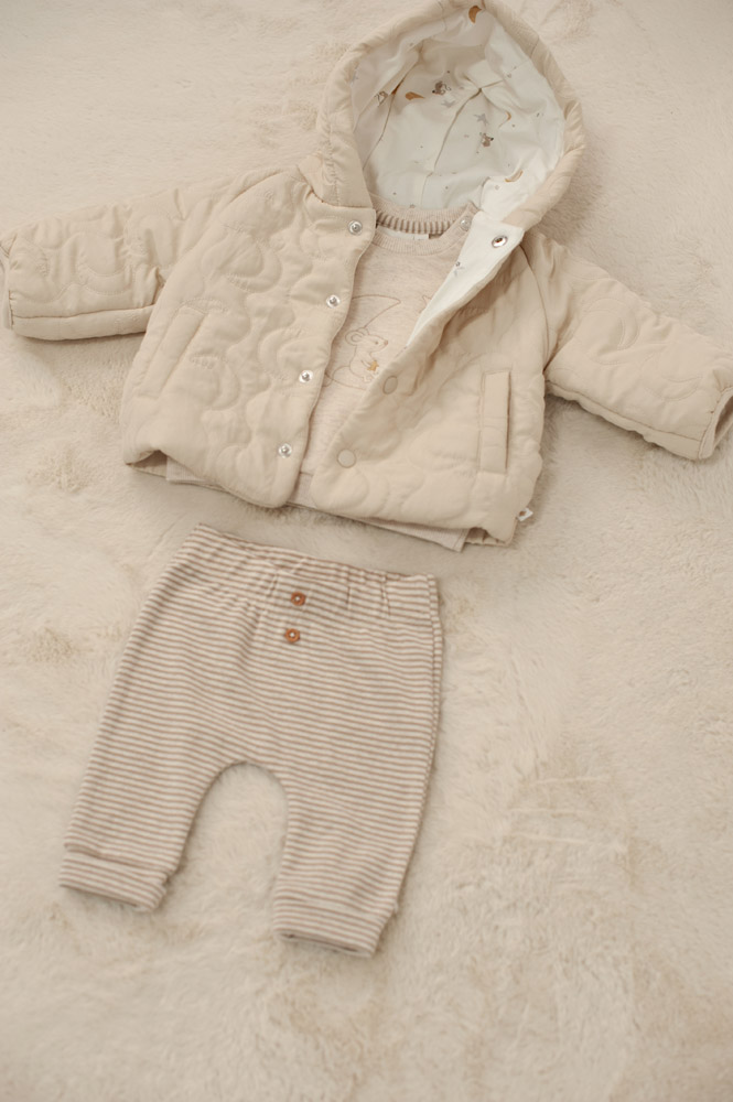 Feetje Broek rib met streep - Taupe