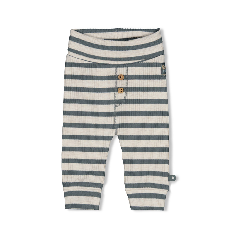 Feetje Broek rib met streep - Zeegroen