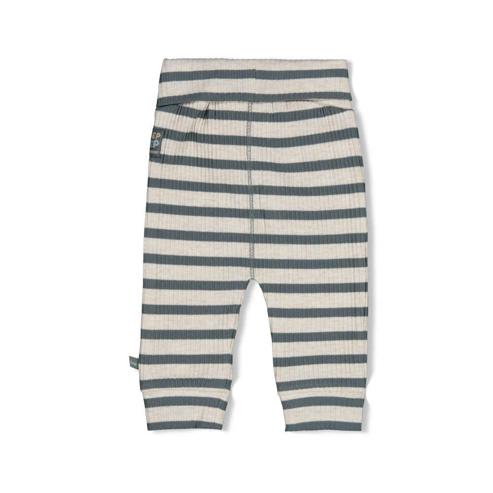 Feetje Broek rib met streep - Zeegroen