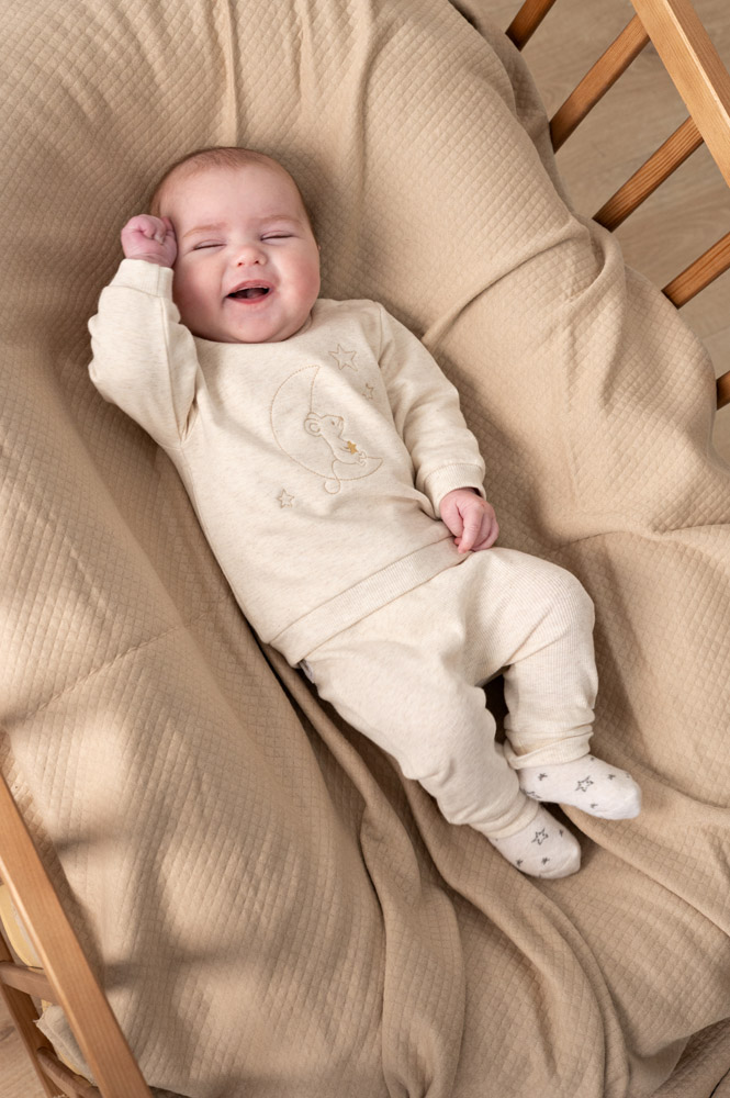 Feetje Broek rib - Offwhite melange