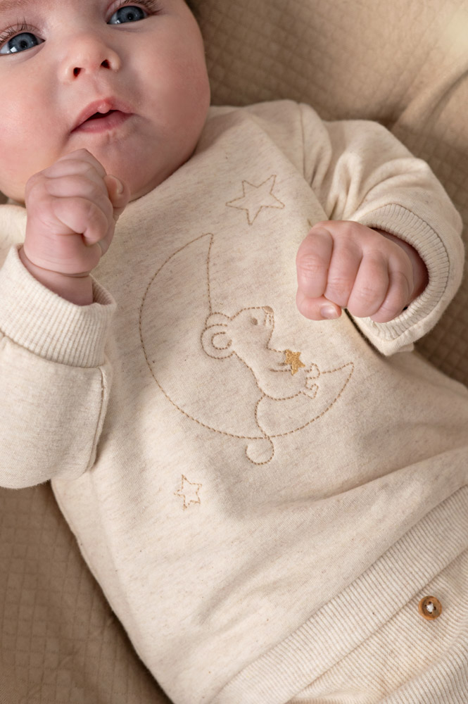 Feetje Broek rib - Offwhite melange