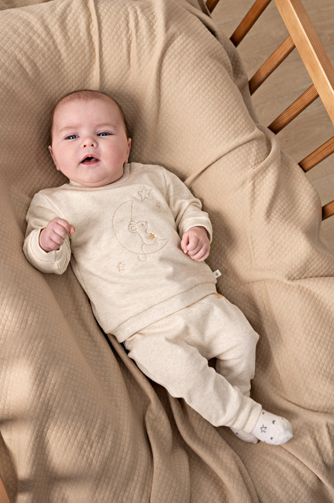 Feetje Broek rib - Offwhite melange
