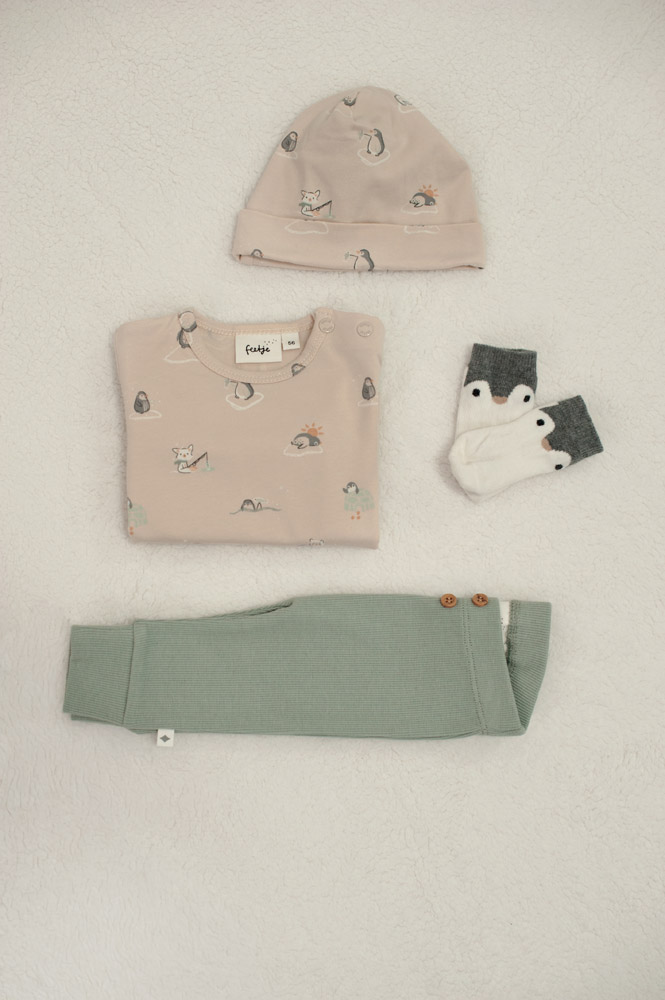 Feetje Broek rib - Zeegroen
