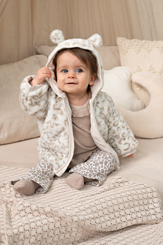 Feetje Flare broek AOP - Offwhite melange