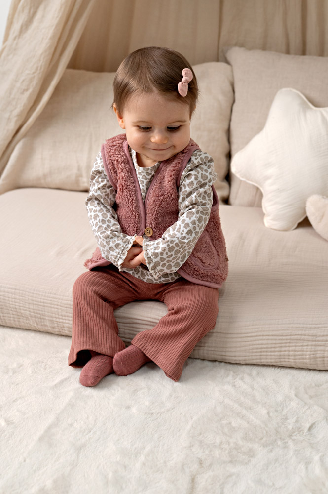 Feetje Flare broek rib - Mauve