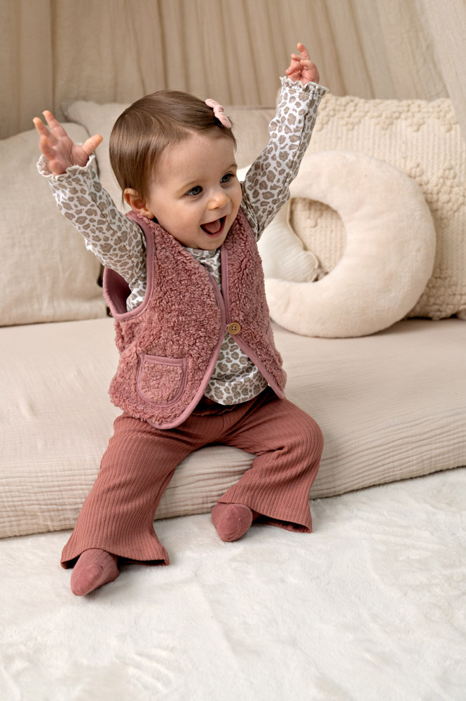Feetje Flare broek rib - Mauve