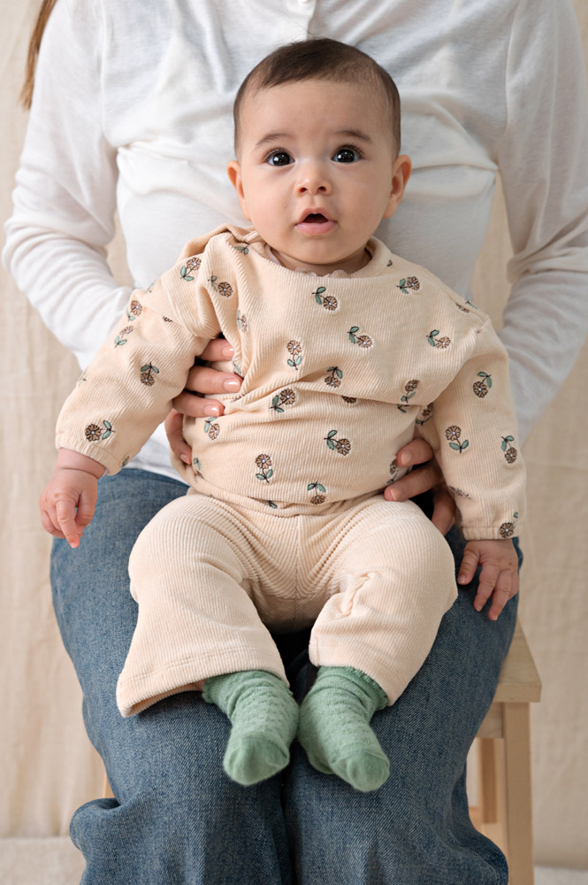 Feetje Flare broek velours rib - Offwhite