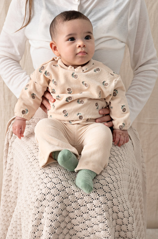 Feetje Flare broek velours rib - Offwhite
