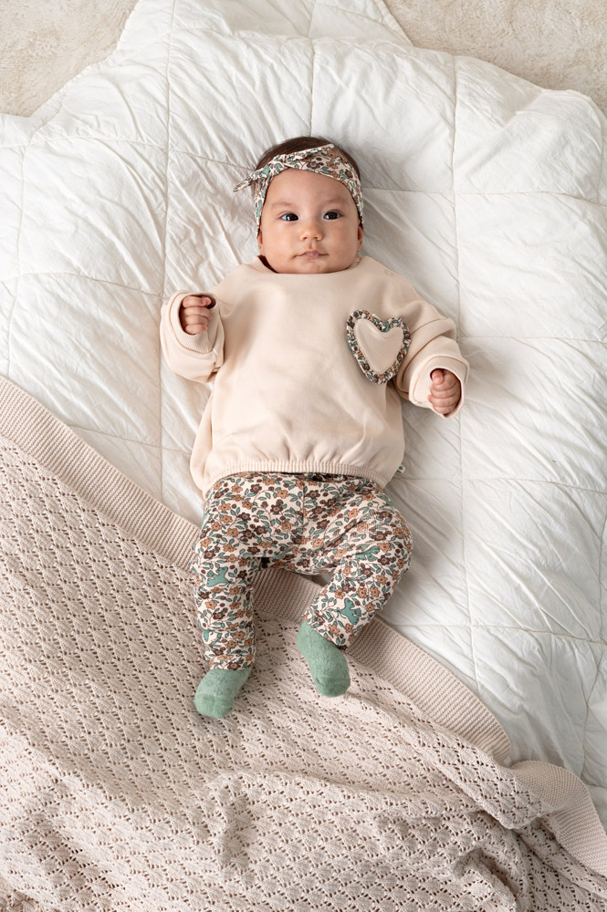Feetje Legging rib AOP - Offwhite