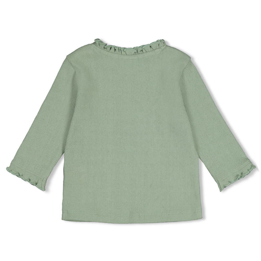 Feetje Longsleeve pointelle rib - Jade Groen
