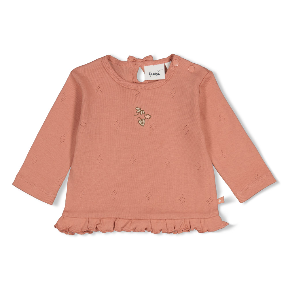 Feetje Longsleeve pointelle rib - Roze