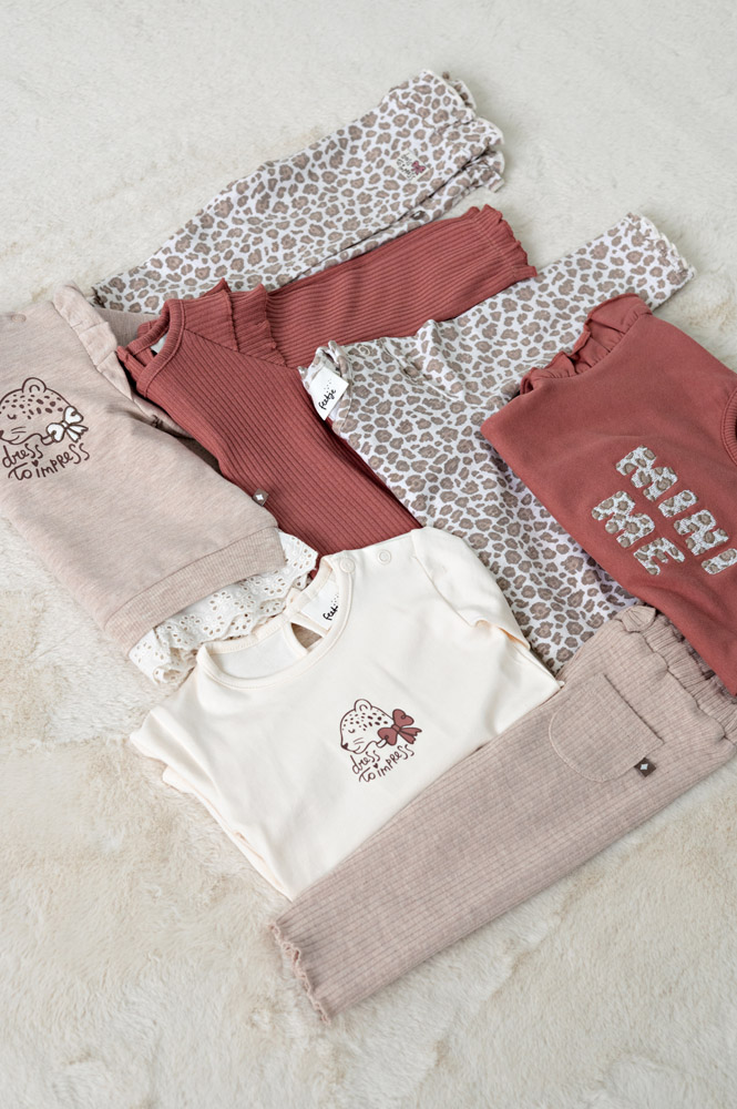 Feetje Longsleeve rib met ruches - Mauve