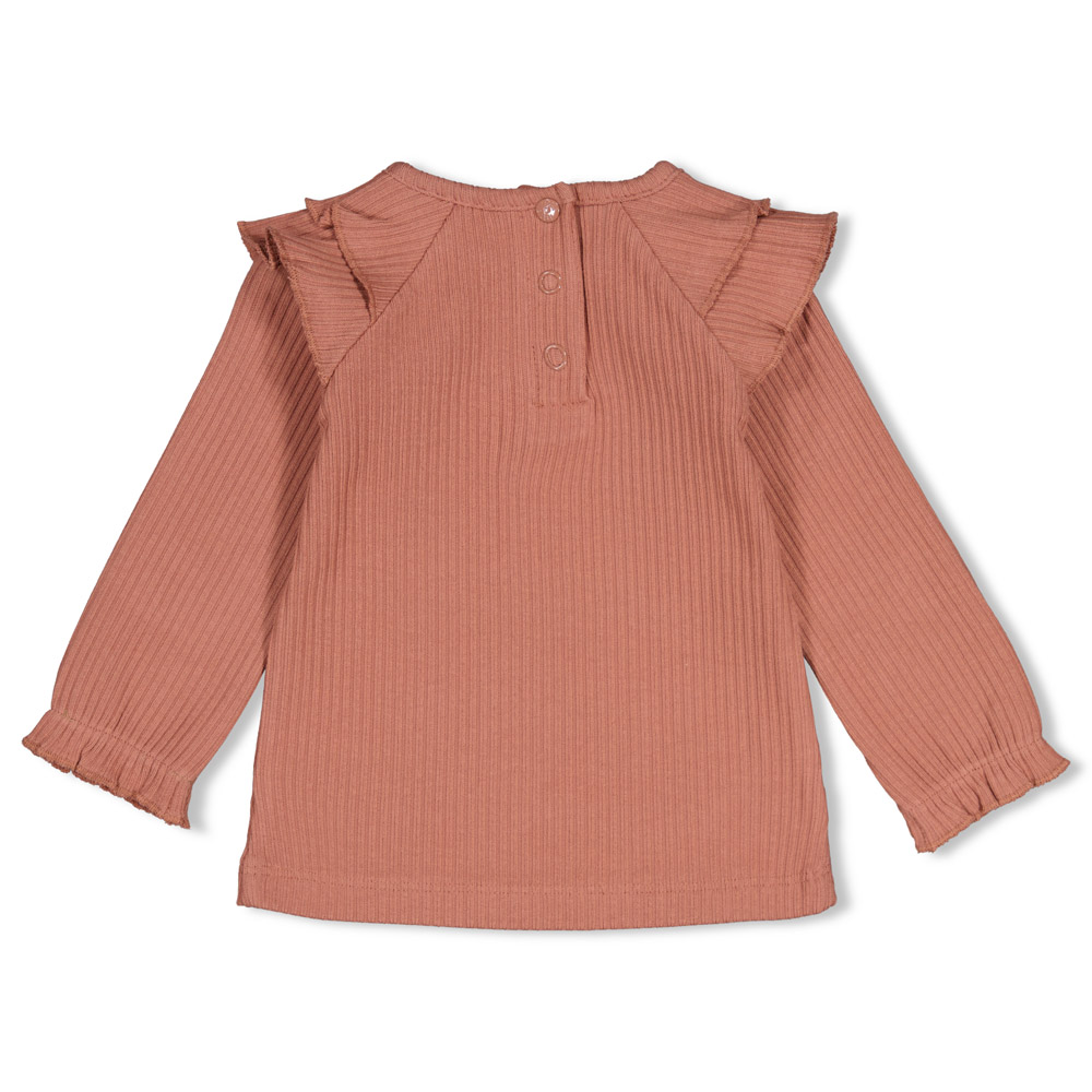 Feetje Longsleeve rib met ruches - Mauve