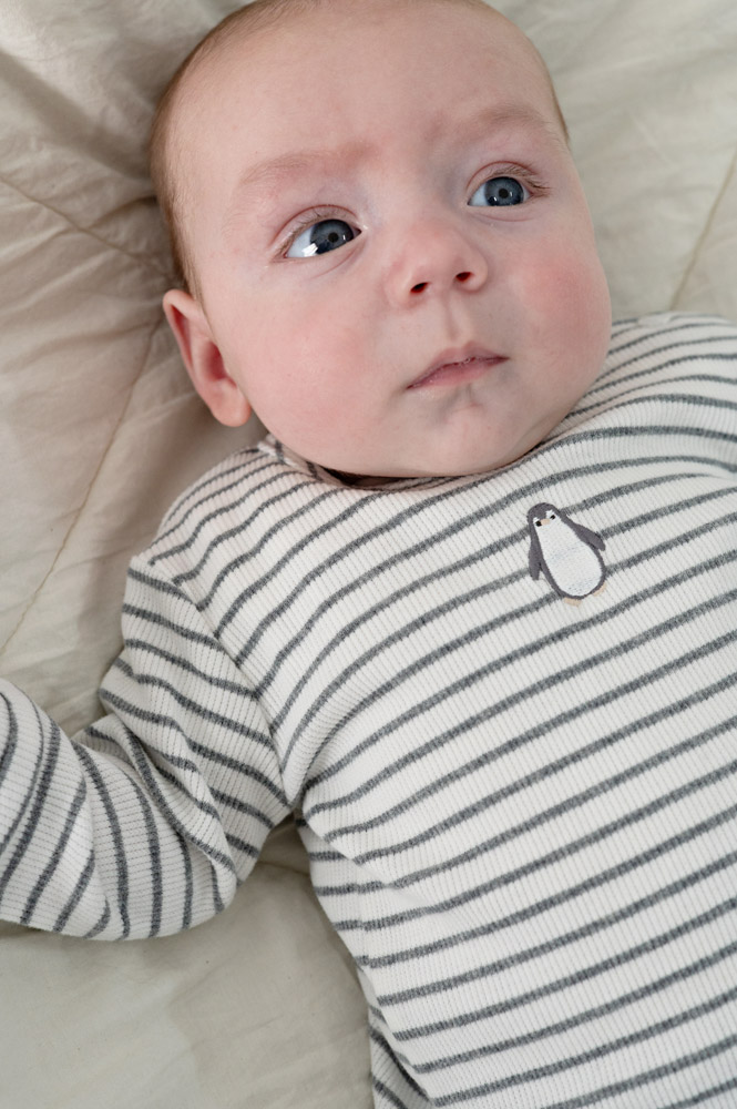 Feetje Longsleeve rib met streep - Antraciet melange