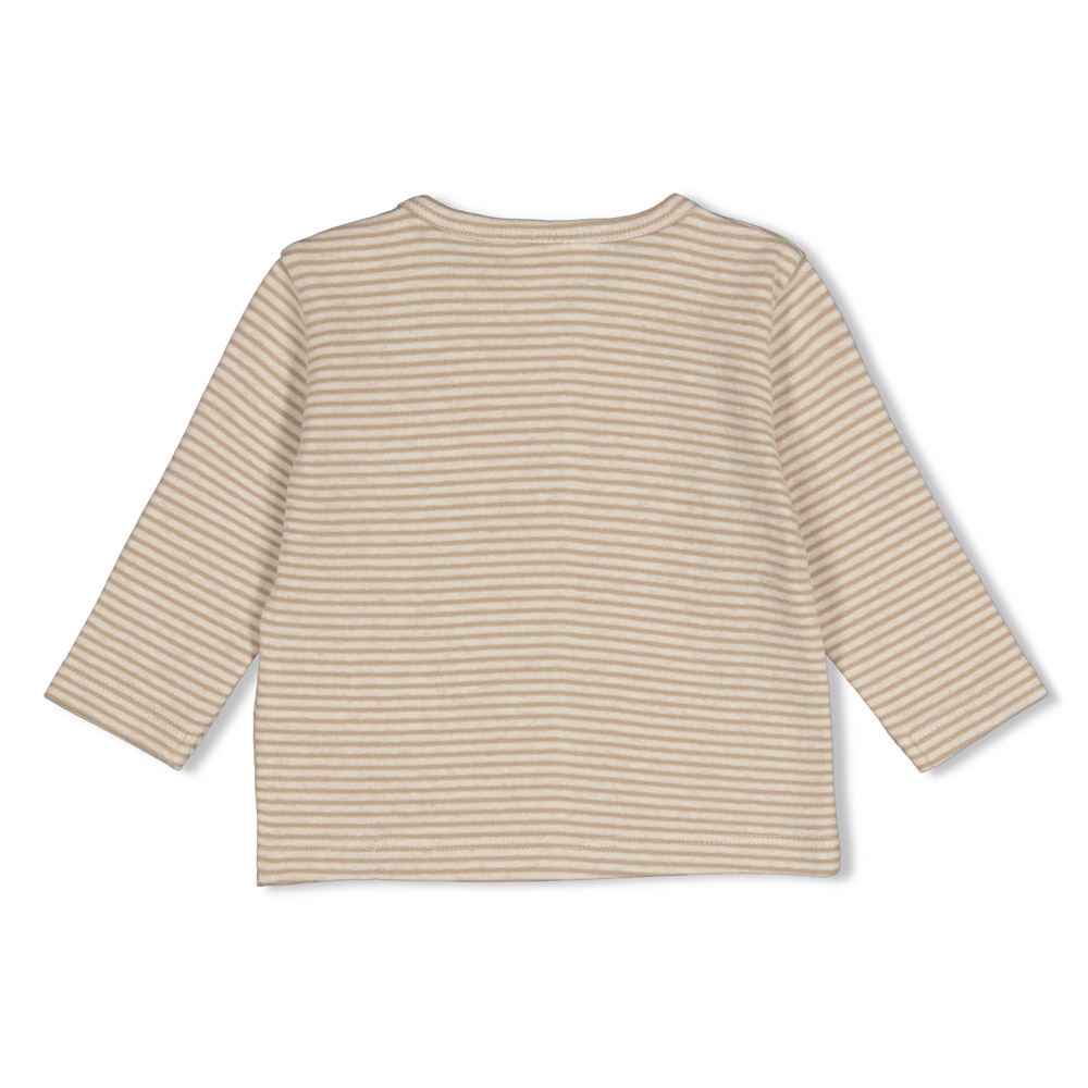 Feetje Longsleeve rib met streep - Taupe