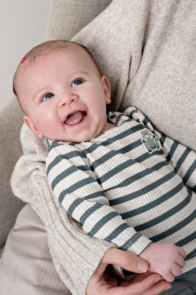 Feetje Longsleeve rib met streep - Zeegroen