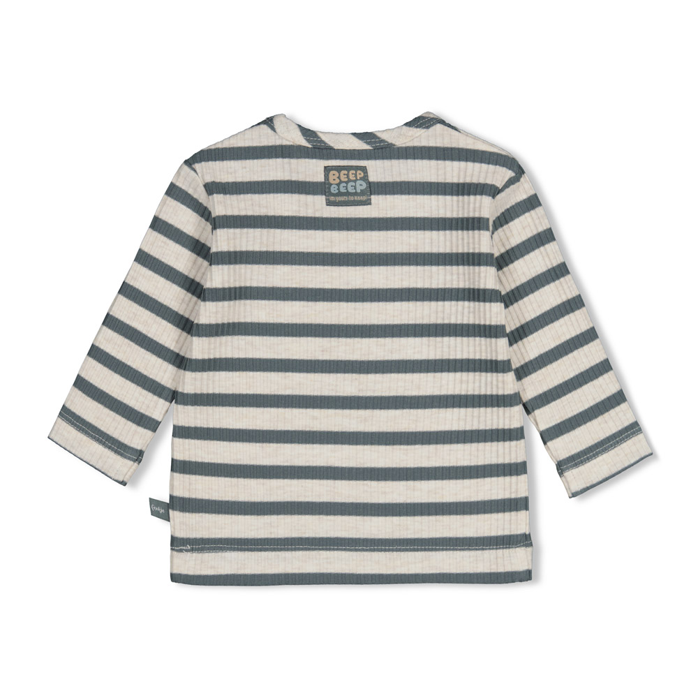 Feetje Longsleeve rib met streep - Zeegroen